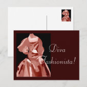 Diva fashionista in neutraal briefkaart (Voorkant / Achterkant)