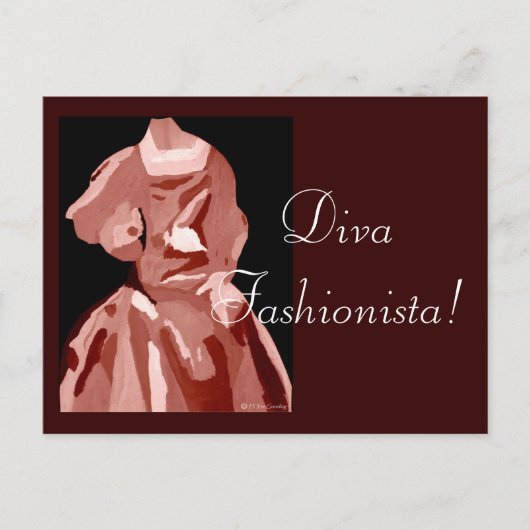 Diva fashionista in neutraal briefkaart (Voorkant)