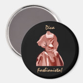 Diva fashionista in neutraal magneet (Voorkant / Achterkant)