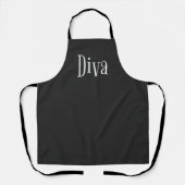 Diva Funny Whimsical Typography Schort (Voorkant)