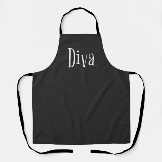 Diva Funny Whimsical Typography Schort (Voorkant)