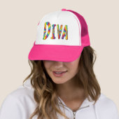 DIVA Gay Pride Fabulous Chic LGBT LGBTQ Pride Trucker Pet (In situ)