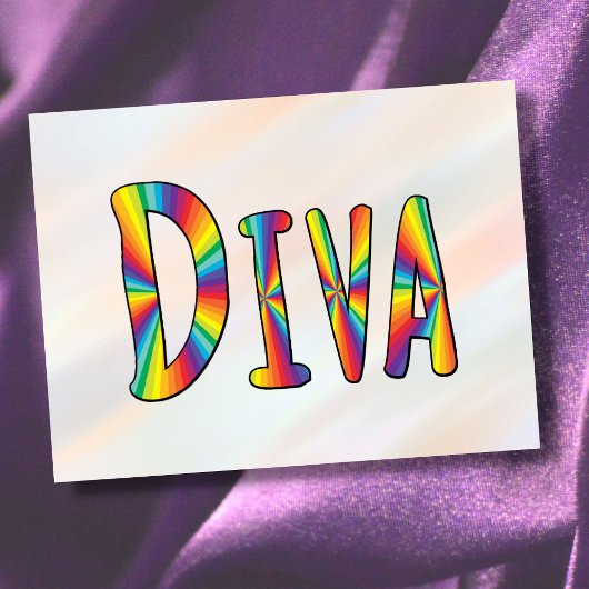 DIVA Gay Pride Rainbow Flag Fabulous LGBT LGBTQ Briefkaart