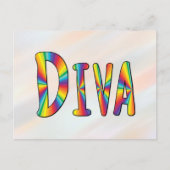 DIVA Gay Pride Rainbow Flag Fabulous LGBT LGBTQ Briefkaart (Voorkant)