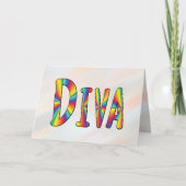 DIVA Gay Pride Rainbow Flag Fabulous LGBT LGBTQ Kaart (Voorkant)