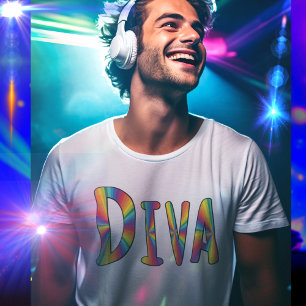 DIVA Gay Pride Rainbow Flag Fabulous LGBT LGBTQ T-shirt
