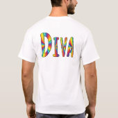 DIVA Gay Pride Rainbow Flag Fabulous LGBT LGBTQ T-shirt (Achterkant)
