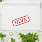 "DIVA - Gestampt en goedgekeurd!" Theedoek (Gevouwen)