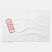 "DIVA - Gestampt en goedgekeurd!" Theedoek (Horizontaal)