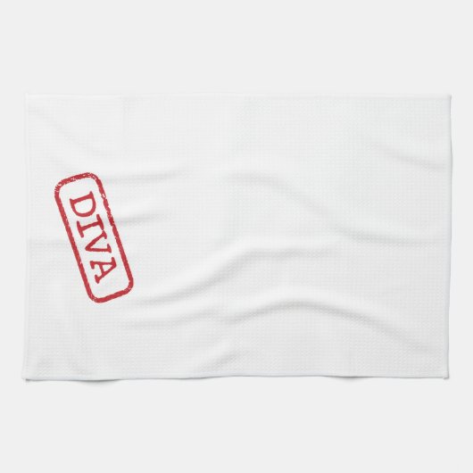 "DIVA - Gestampt en goedgekeurd!" Theedoek (Horizontaal)