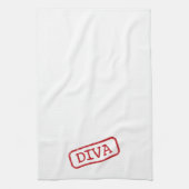 "DIVA - Gestampt en goedgekeurd!" Theedoek (Verticaal)