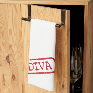 "DIVA - Gestampt en goedgekeurd!" Theedoek