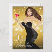 Diva Glam Bombshell 50th Birthday | goud Kaart (Voorkant)