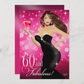 Diva Glam Bombshell 60th Birthday | fuchsia Kaart (Voorkant / Achterkant)