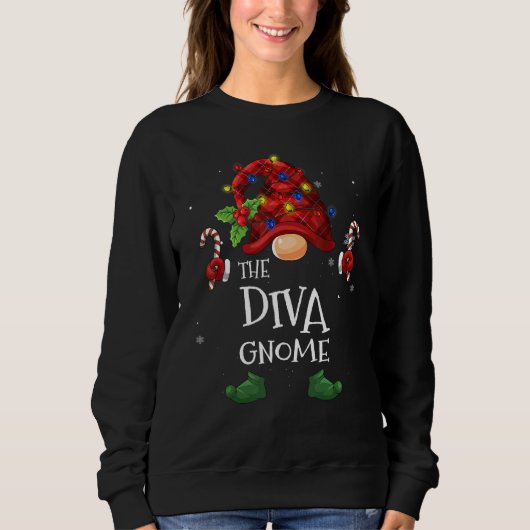 Diva Gnome Buffalo met kerstboom Trui (Voorkant)