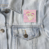 Diva Heart Vierkante Button 5,1 Cm (In situ)
