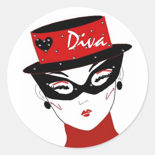 "Diva I"-Sticker Ronde Sticker (Voorkant)