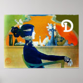 DIVA IN BLAUW/Beauty, Haar, Mode Monogram Poster (Voorkant)