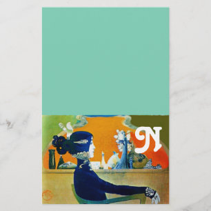 DIVA IN BLAUW, BEAUTY MODE MONOGRAM BRIEFPAPIER