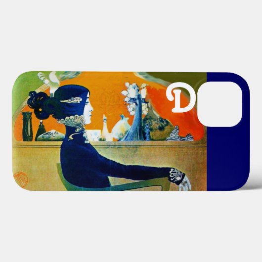 DIVA IN BLAUW, BEAUTY MODE MONOGRAM Case-Mate iPhone CASE (Achterkant (horizontaal))