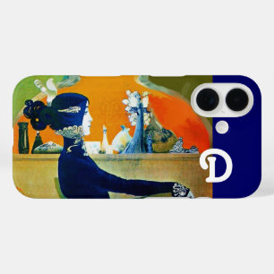DIVA IN BLAUW, BEAUTY MODE MONOGRAM iPhone 16 HOESJE