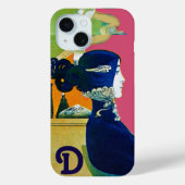 DIVA IN BLAUW, BEAUTY MODE MONOGRAM Case-Mate iPhone CASE (Achterkant)