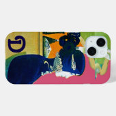 DIVA IN BLAUW, BEAUTY MODE MONOGRAM Case-Mate iPhone CASE (Achterkant (horizontaal))