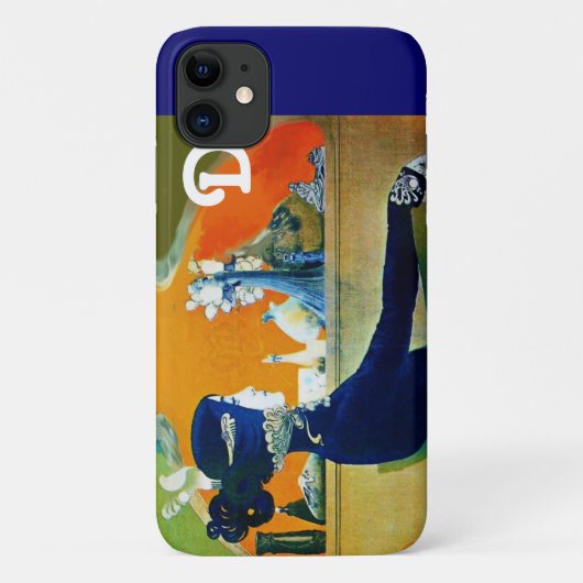 DIVA IN BLAUW, BEAUTY MODE MONOGRAM Case-Mate iPhone CASE (Achterkant)