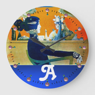 DIVA IN BLAUW, BEAUTY MODE MONOGRAM GROTE KLOK