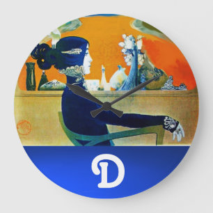 DIVA IN BLAUW, BEAUTY MODE MONOGRAM GROTE KLOK