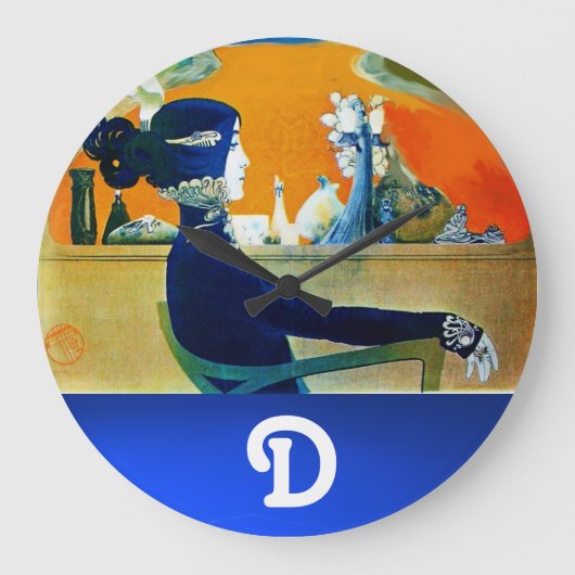 DIVA IN BLAUW, BEAUTY MODE MONOGRAM GROTE KLOK (Voorkant)