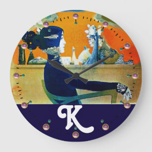 DIVA IN BLAUW, BEAUTY MODE MONOGRAM GROTE KLOK