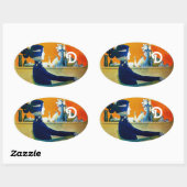 DIVA IN BLAUW, BEAUTY MODE MONOGRAM OVALE STICKER (Vel)