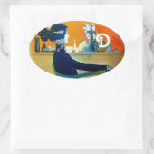 DIVA IN BLAUW, BEAUTY MODE MONOGRAM OVALE STICKER (Tas)