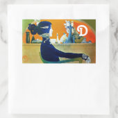 DIVA IN BLAUW, BEAUTY MODE MONOGRAM RECHTHOEKIGE STICKER (Tas)