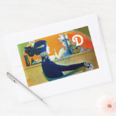 DIVA IN BLAUW, BEAUTY MODE MONOGRAM RECHTHOEKIGE STICKER (Envelop)
