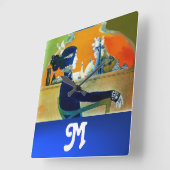 DIVA IN BLAUW, BEAUTY MODE MONOGRAM VIERKANTE KLOK (Hoek)