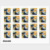 DIVA IN BLAUW, BEAUTY MODE MONOGRAM VIERKANTE STICKER (Vel)