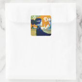 DIVA IN BLAUW, BEAUTY MODE MONOGRAM VIERKANTE STICKER (Tas)