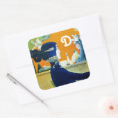 DIVA IN BLAUW, BEAUTY MODE MONOGRAM VIERKANTE STICKER (Envelop)