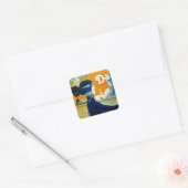 DIVA IN BLAUW, BEAUTY MODE MONOGRAM VIERKANTE STICKER (Envelop)