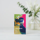 DIVA IN BLAUW MONOGRAM Beauty Salon, Makeup Artist Visitekaartje (Staand voorkant)