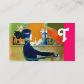 DIVA IN BLAUW MONOGRAM Beauty Salon, Makeup Artist Visitekaartje (Achterkant)