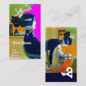 DIVA IN BLAUW MONOGRAM Beauty Salon, Makeup Artist Visitekaartje (Voorkant / Achterkant)