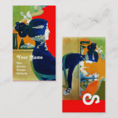 DIVA IN BLAUW MONOGRAM Beauty Salon, Makeup Artist Visitekaartje (Voorkant / Achterkant)