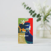 DIVA IN BLAUW MONOGRAM Beauty Salon, Makeup Artist Visitekaartje (Staand voorkant)