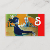 DIVA IN BLAUW MONOGRAM Beauty Salon, Makeup Artist Visitekaartje (Achterkant)