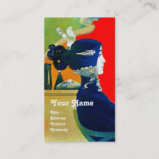 DIVA IN BLAUW MONOGRAM Beauty Salon, Makeup Artist Visitekaartje (Voorkant)