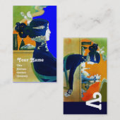 DIVA IN BLAUW MONOGRAM Beauty Salon, Makeup Artist Visitekaartje (Voorkant / Achterkant)