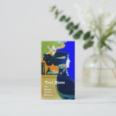 DIVA IN BLAUW MONOGRAM Beauty Salon, Makeup Artist Visitekaartje (Staand voorkant)